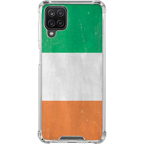 Ireland Flag Distressed Galaxy A12 Clear Case
